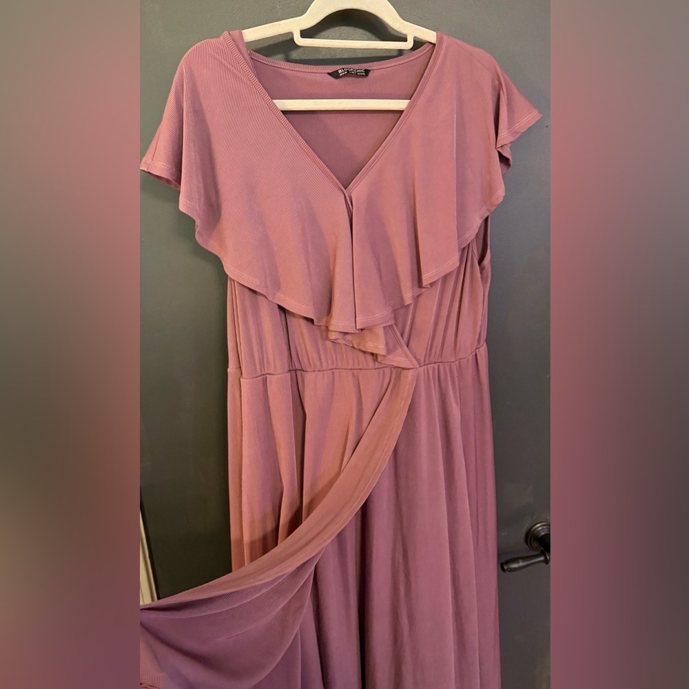 Bloomchic Mauve Ruffle Dress - Picture 3 of 4